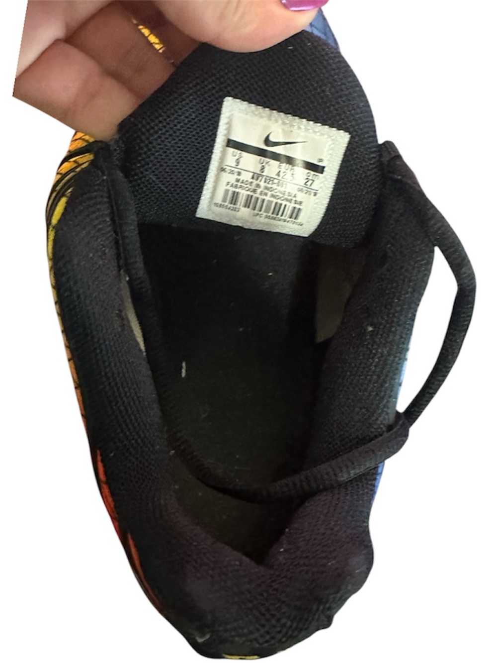 Nike Men's Air Max Plus Gradient Orange Yellow Black Athletic Shoes - Picture 2 of 4